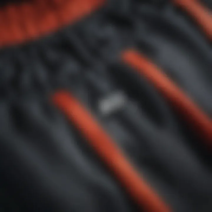 Close-up of Nike sweatpants fabric highlighting material quality