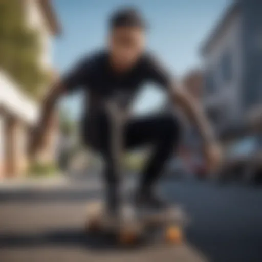 Nyjah Huston showcasing his signature skateboard in a dynamic pose