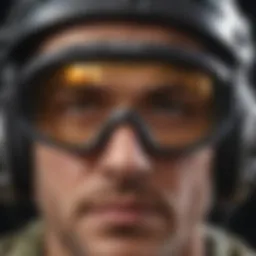 Close-up view of Oakley Factory Pilot Goggles showcasing lens technology