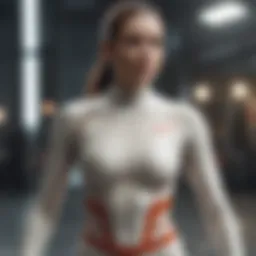 Dynamic athlete showcasing off-white top in action