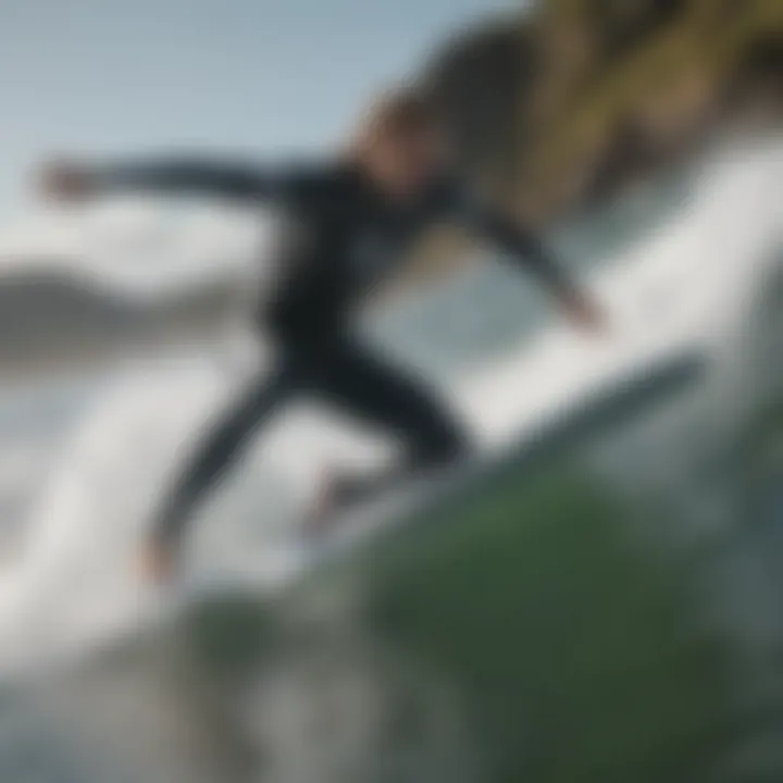 Surfer performing a maneuver wearing the O'Neill Hyperfreak wetsuit