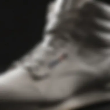 Close-up of Reebok Freestyle Hi materials and craftsmanship