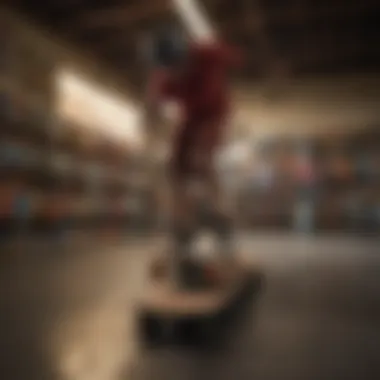 A vibrant skate shop displaying a variety of Santa Cruz skateboards