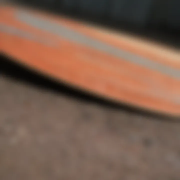 Close-up of skimboard materials showcasing construction quality