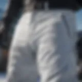 Close-up of SixtyEightsix snow pants showcasing material texture and durability