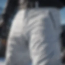 Close-up of SixtyEightsix snow pants showcasing material texture and durability