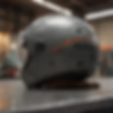 Close-up of helmet safety certifications