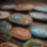 Artistic representation of a skateboard deck showcasing brand logos