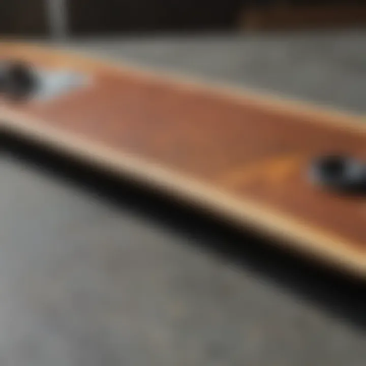 Historical timeline of skateboard deck evolution with key brands