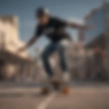 A skateboard showcasing its unique tricks and stunts