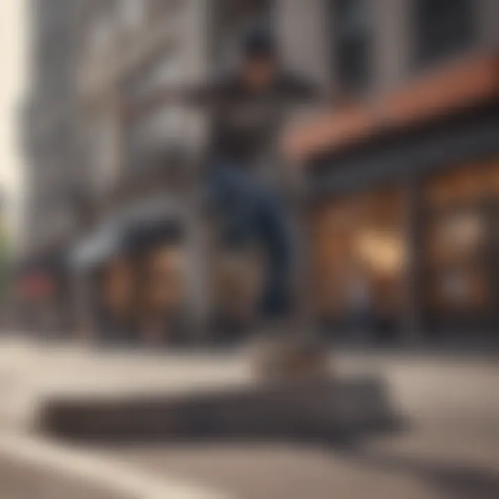 A skateboarder performing tricks in an urban environment