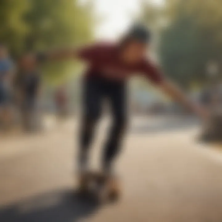 A vibrant skateboarding community gathering at a local park