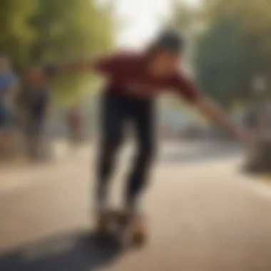 The Vibrant Skateboarding Community A vibrant skateboarding community gathering at a local park