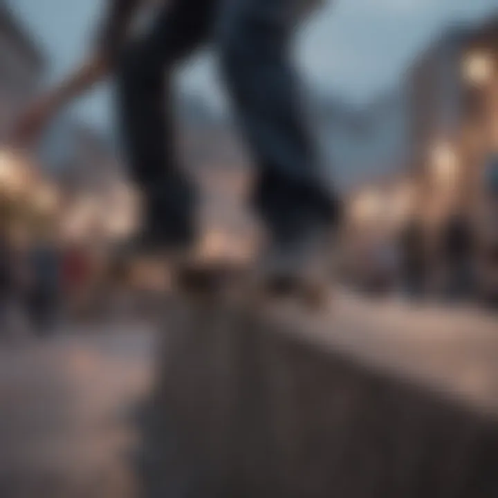 Community gathering around a skateboarding event