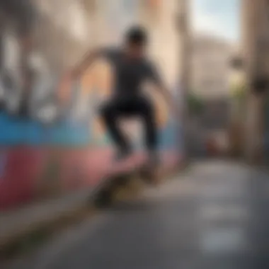 Graffiti and Skateboarding Culture Graffiti art complementing the skateboarding culture