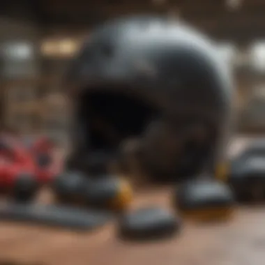 Essential Safety Gear for Skateboard Beginners Illustration of safety gear including helmet, knee pads, and elbow pads for skateboarders