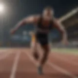 Athlete sprinting on a track