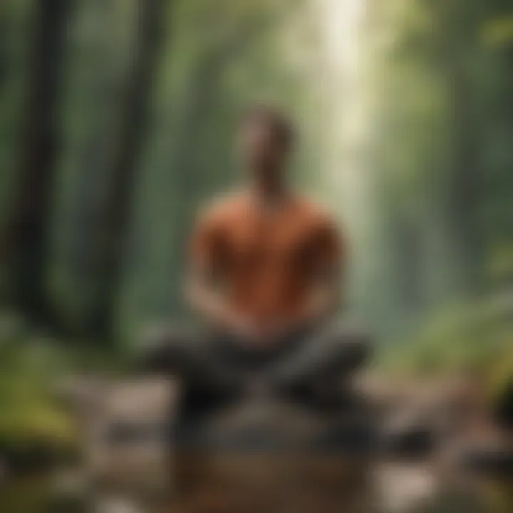 A person meditating in nature, exemplifying mindfulness and focus