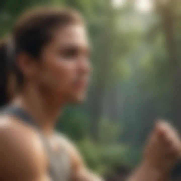 An athlete practicing mindfulness meditation