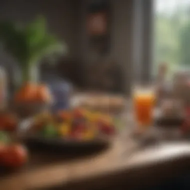 Nutrition Boosting Mental Stamina A table set with nutritious foods for brain health