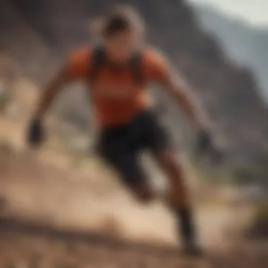 Athlete demonstrating agility drills on a challenging terrain