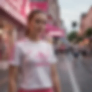 Community Identity and adidas White with Pink Aesthetic A vibrant street scene where enthusiasts showcase adidas white with pink gear, reflecting community identity.
