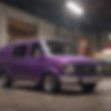 Unity and Expression Among Purple Vans Enthusiasts Group of extreme sports enthusiasts wearing purple Vans
