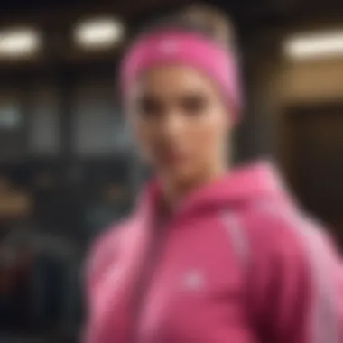 Athlete wearing hot pink Adidas sweatshirt during an extreme sport activity.