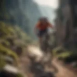 A cyclist tackling a steep mountain trail, showcasing technique and determination.