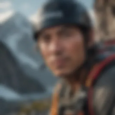 Breathtaking Extreme Sports Environment A breathtaking shot of Chin in an extreme sports environment