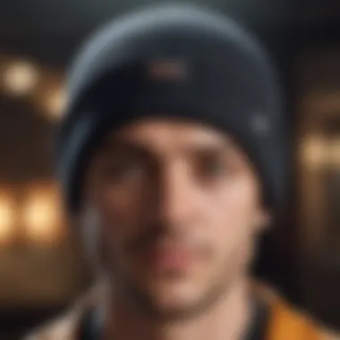 Stylish Baggy Beanie on Display A stylish baggy beanie showcased on a mannequin