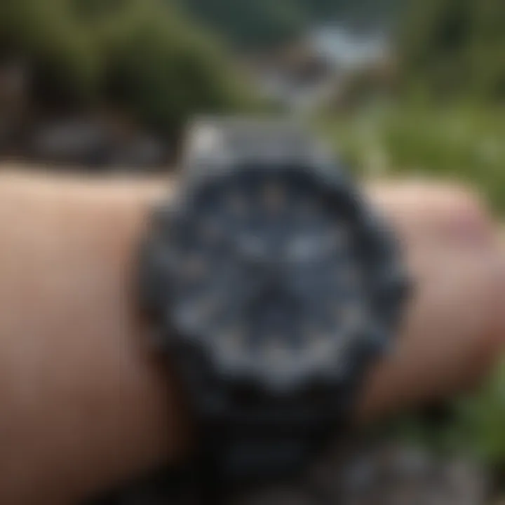 Casio watch displaying advanced features for hiking.