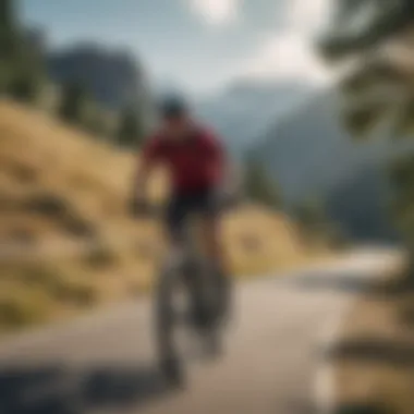 A cyclist enjoying a scenic route on a hybrid bike, illustrating comfort and leisure.
