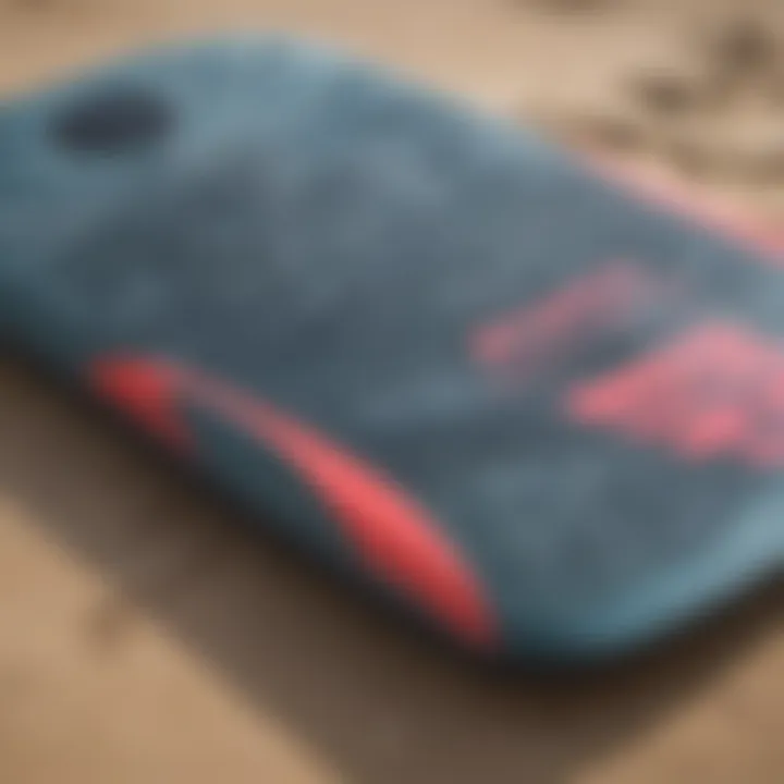 A close-up of high-quality boogie boards highlighting various designs and features