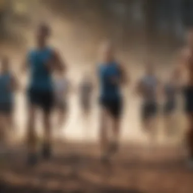 Incorporating Breathing Exercises into Training Group of runners engaging in breathing exercises