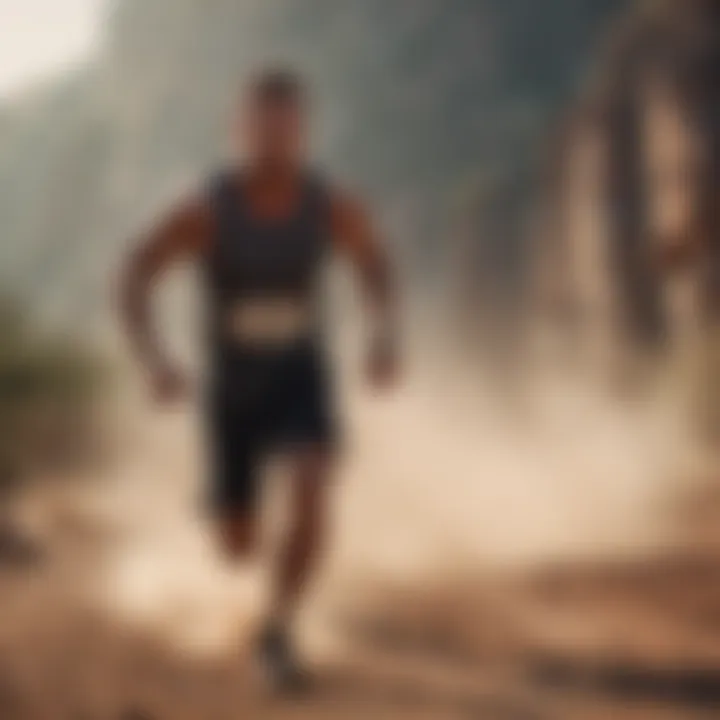 Athlete demonstrating rhythmic breathing during a run