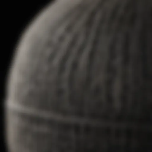 Close-up of Brixton beanie showcasing intricate knit patterns