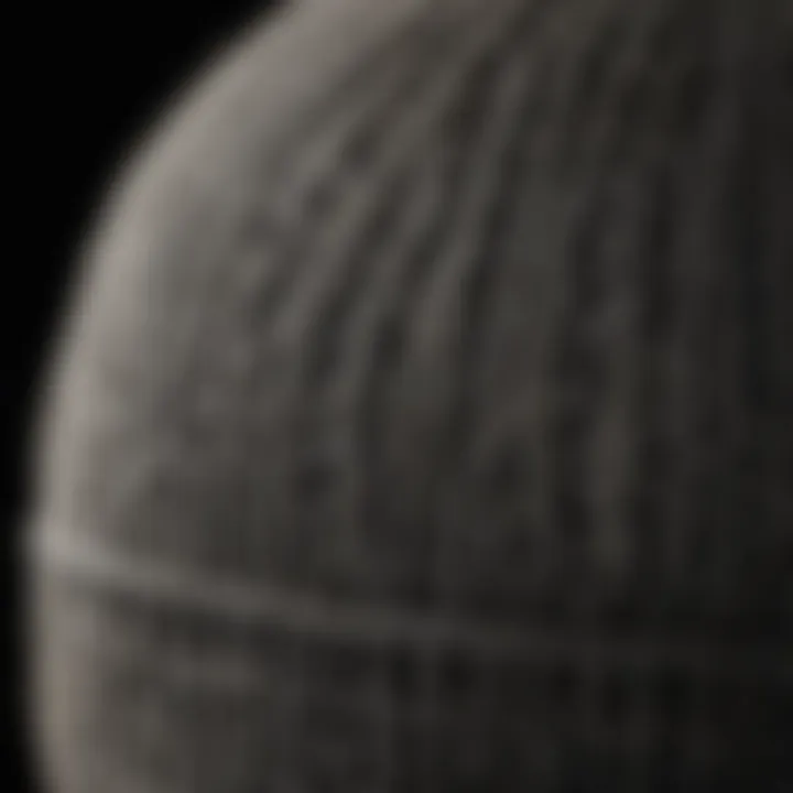 Close-up of Brixton beanie showcasing intricate knit patterns