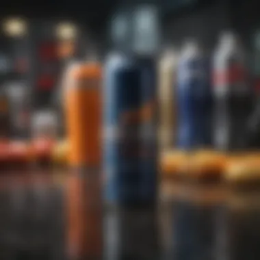 Diversity of Energy Drink Brands An array of energy drinks showcasing various brands and flavors.