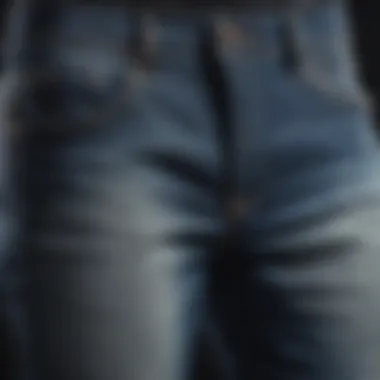 Close-up of high-quality jorts highlighting fabric and stitching details