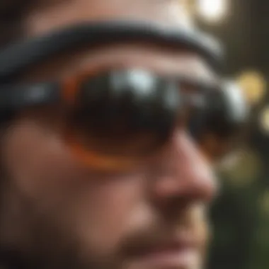 Close-up view of advanced lens technology in sunglasses