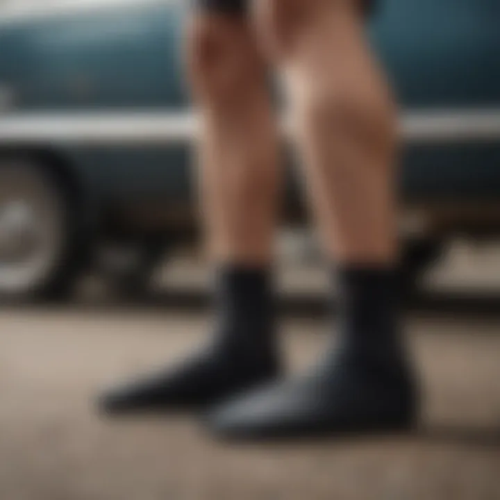 Illustration of proper care techniques for maintaining Vans ankle socks.