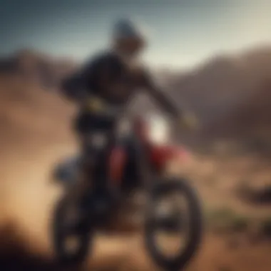 Rider in Action with Wearable Tech A rider equipped with advanced wearable technology soaring through the air during a motocross event.