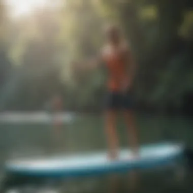 A vibrant community of paddleboarders engaging in a group activity