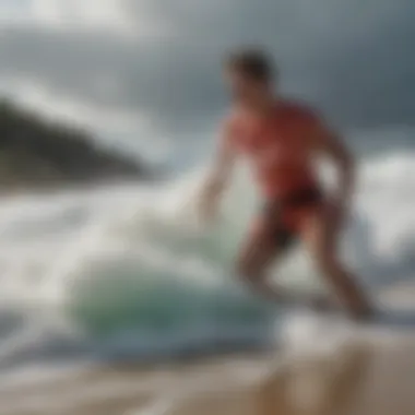 The Cultural Impact of Sea Foam in Extreme Sports A beach scene showcasing sea foam and extreme sports enthusiasts