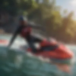 Vibrant water sports scene on a sunny day