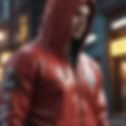 Stylish zip-up hoodie in urban setting