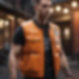 A fashionable streetwear vest showcasing innovative design and urban style.