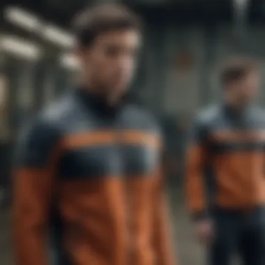 A dynamic scene of athletes wearing graphic zip-ups, highlighting functionality and style.