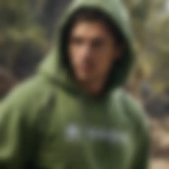 Athlete wearing green Billabong hoodie while engaging in extreme sports